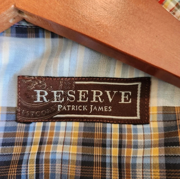 Patrick James RESERVE size Medium long sleeve button-up - Picture 2 of 13